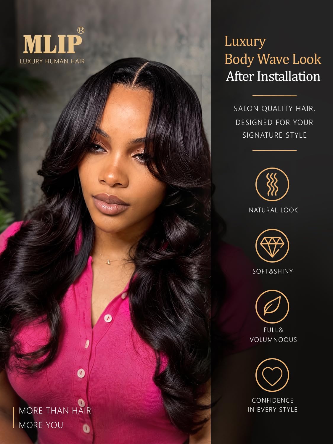 MLIP Body Wave Bundles Human Hair, 100% Raw Indian Hair, Longer Fuller Ends image 2