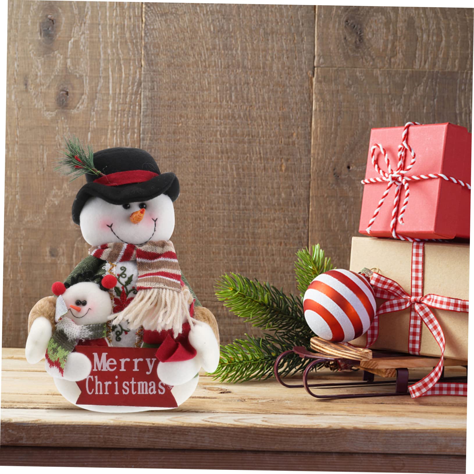 ifundom 2 Piezas Muñecas De Decoración Navideña Estatuilla De Muñeca De Navidad Muñeca De Papá Noel Muñeco De Nieve Adorno De Muñeca De Navidad Bonecas Escritorio Regalo Mayor