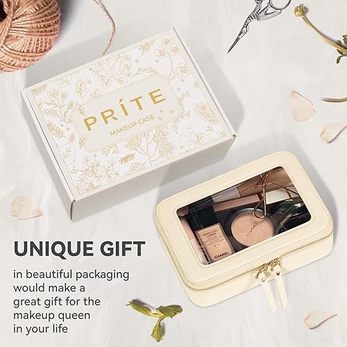 Miniatura 7 de Prite Bolsa de maquillaje transparente, estuche organizador de cosméticos, bolsa de aseo de viaje impermeable, bolsa de cuidado de la piel con