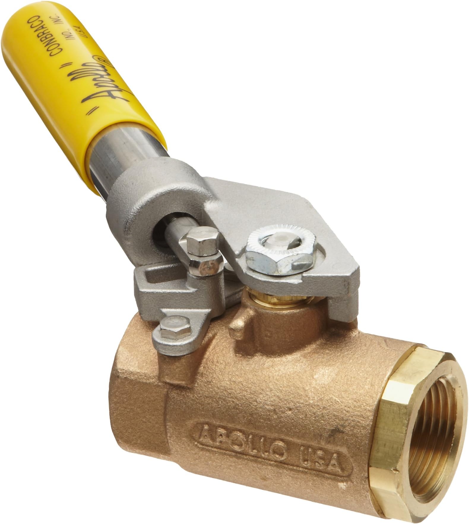 Apollo 71-500 Series Bronze Ball Valve, Two Piece, Inline, Spring-Close Lever, 3/4" NPT Female