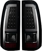 MiKaFex LED Smoke Black Tail Lights for Chevy Silverado 1500/2500/3500 2003-2006 - Driver & Passenger Side w/ Bulbs & Harness