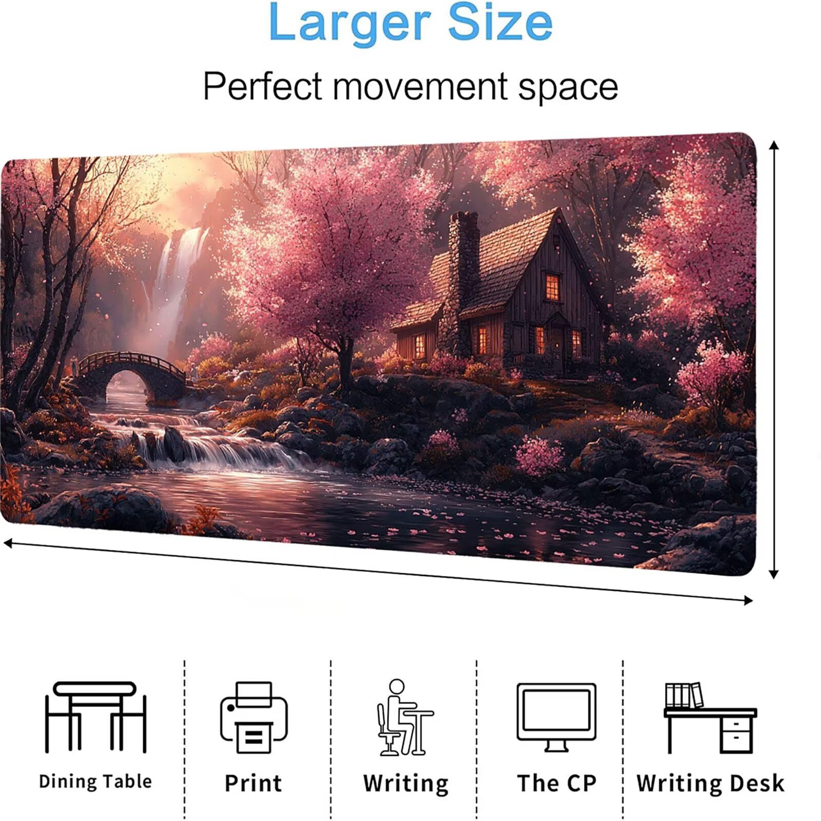 Podkładka pod mysz fabryczną XXL, podkładka pod mysz do gier XXL 1200 x 600 x 5 mm, podkładka na biurko dla graczy, bardzo duża bezszwowa mata na stół dla graczy, antypoślizgowa podstawa, wodoodporna