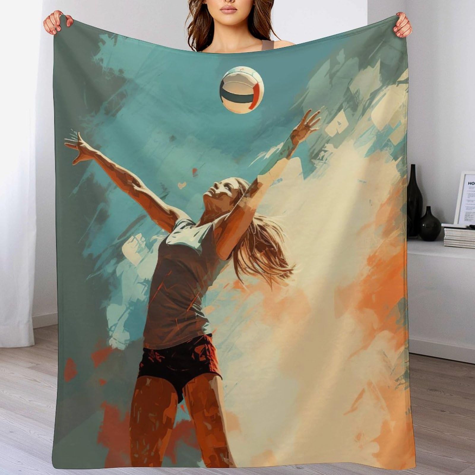 Couverture volley-ball flanelle pour éliminer le froid lors de vos moments de repos