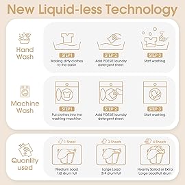 Poesie Laundry Detergent Sheets Coconut Milk Scent 160 Count Non Plastic Jugs Portable Laundry Soap Sheet for Clothes Washing Indoor and Outdoor Essentials