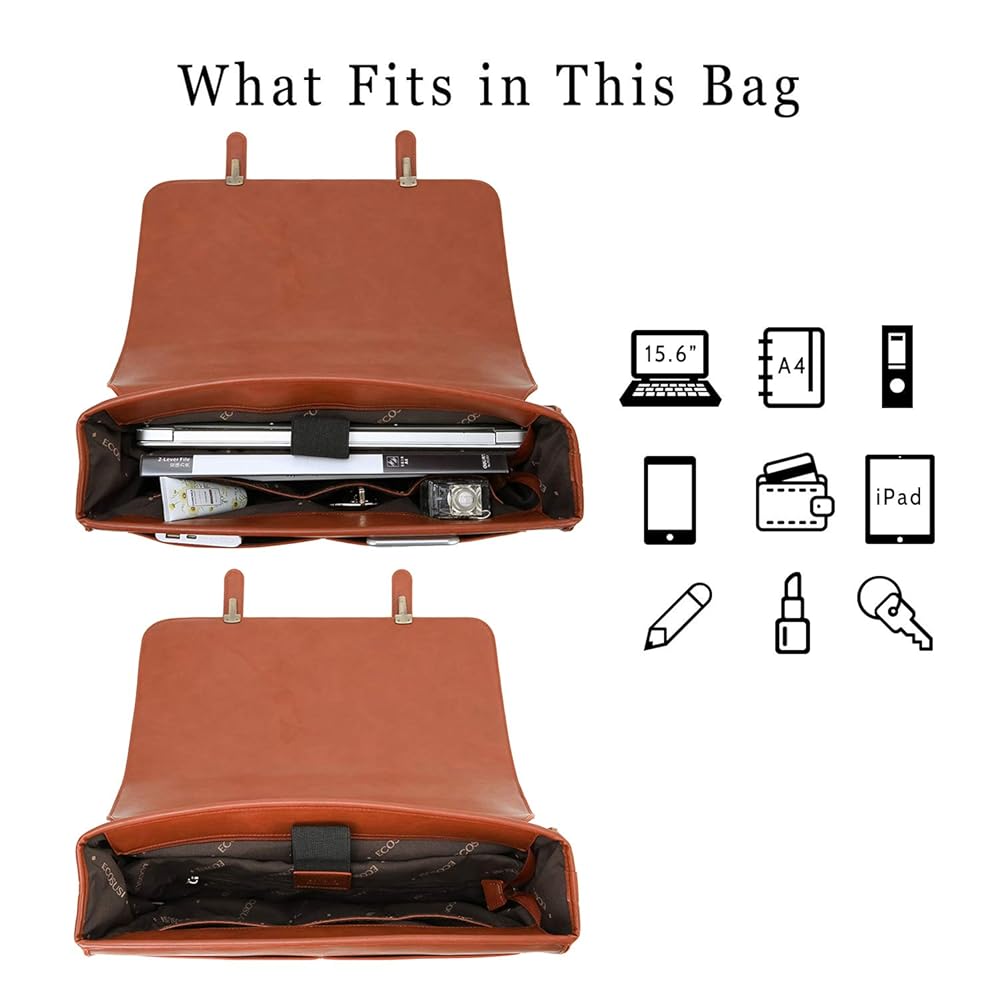 Amazon.co.jp: ECOSUSI レディース ブリーフケース PUレザー