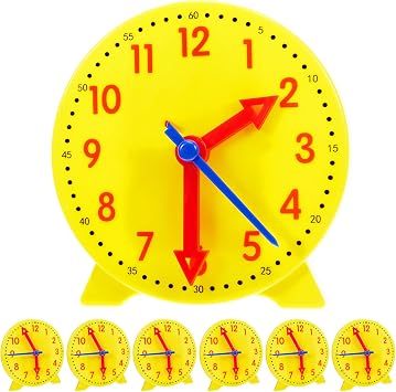 Henoyso 48 Pcs Teaching Clock for Kids 4 Clocks Classroom Set, Yellow