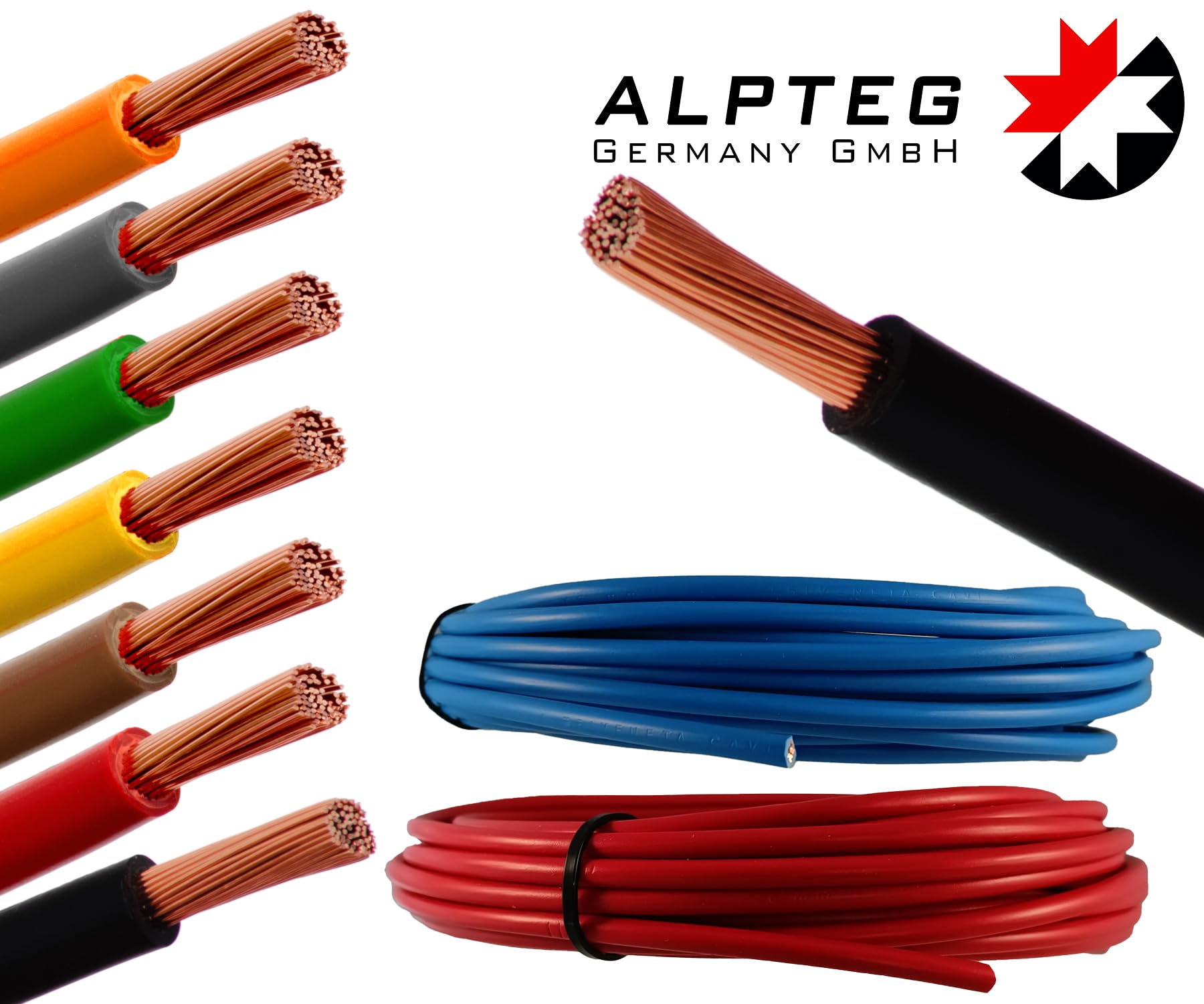 H07V-K Kabel 16 mm² schwarz 10 Meter ALPTEG
