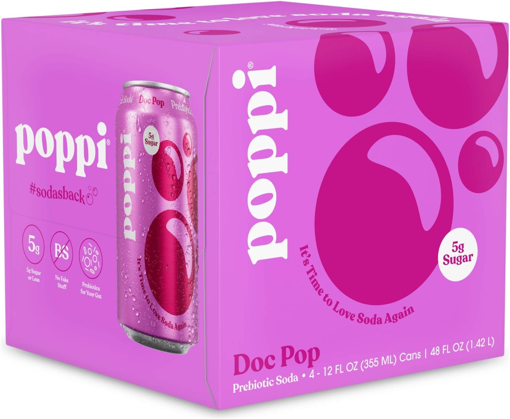 Doc Pop Prebiotic Soda, 4pk 12 Fl Oz each