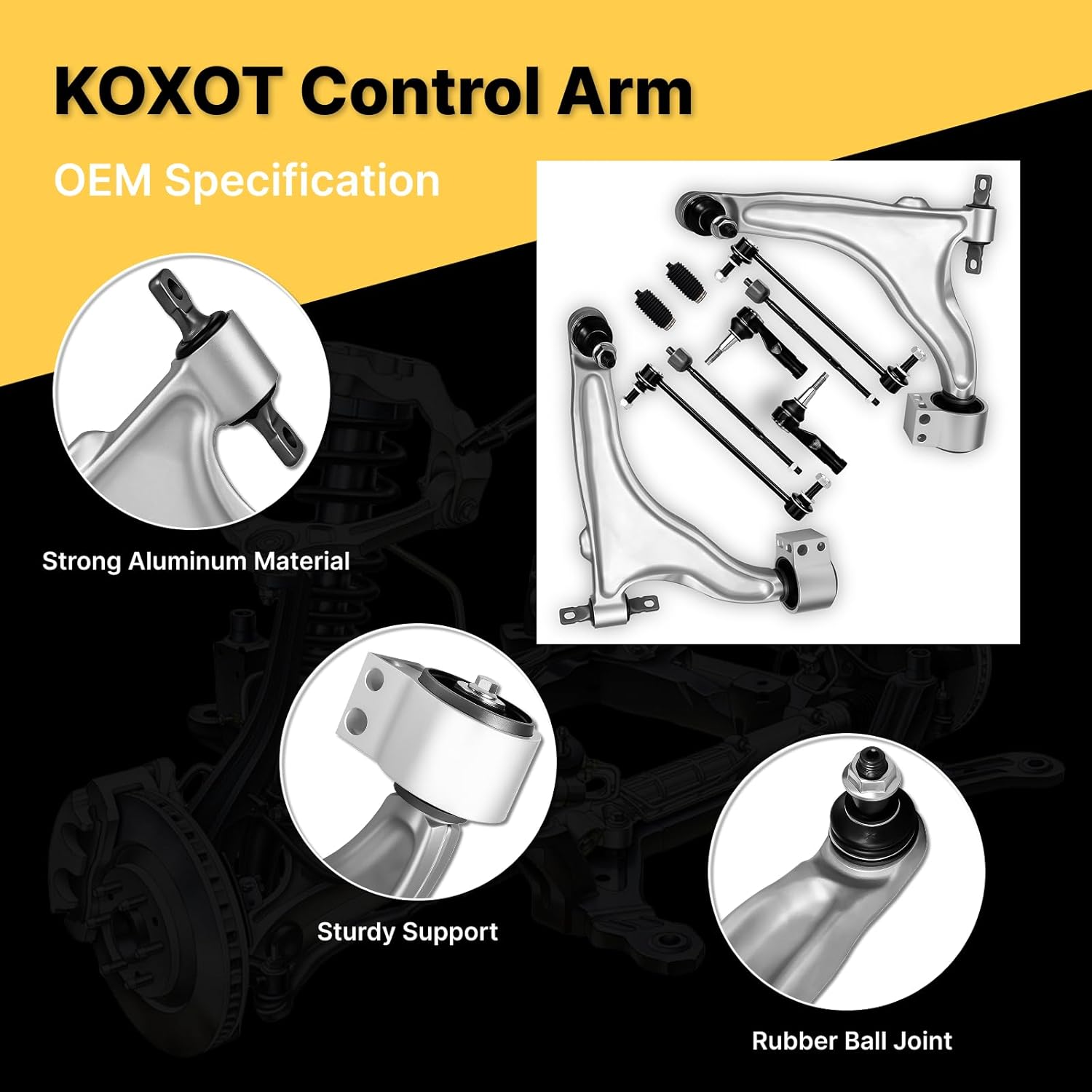 10Pcs Front Lower Control Arm Sway Bar Link Tie Rod Compatible With Fit for Cadillac SRX 2010 2011 2012 2013 2014 2015 2016, Replace OE# K622087 K622088 K750414 ES800640 EV800928