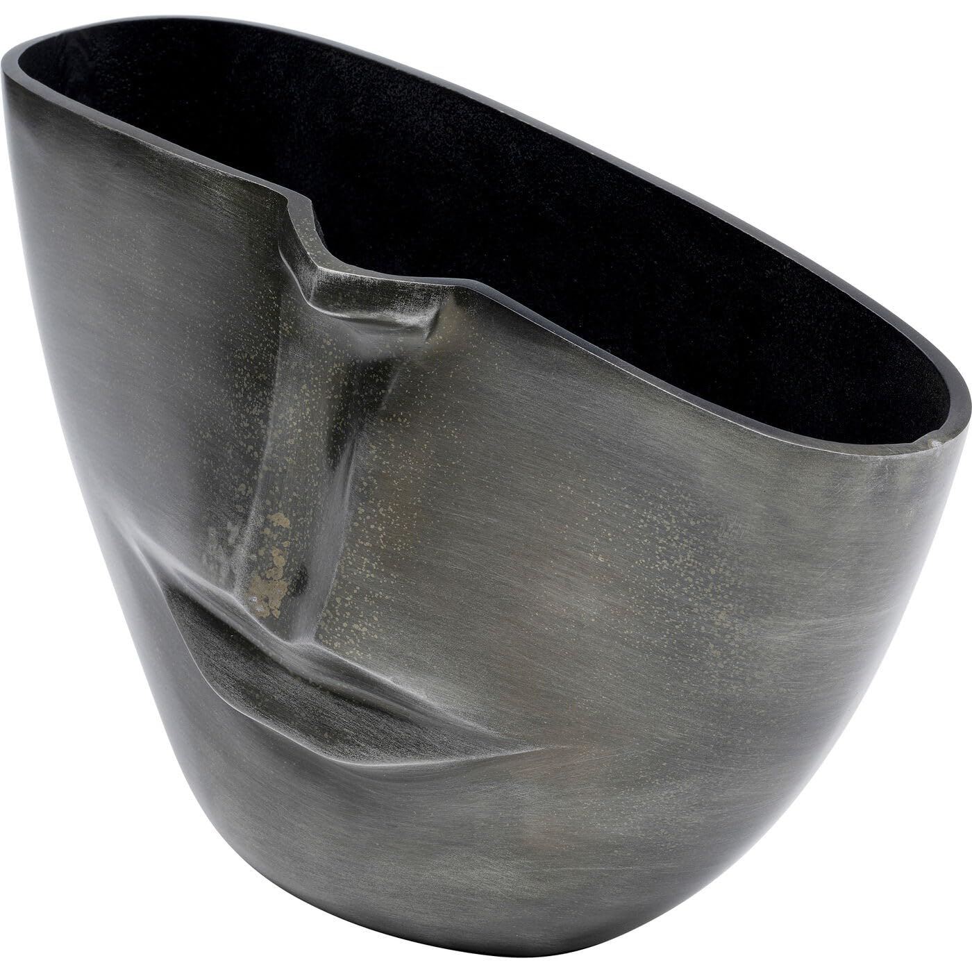 Kare Design Jarrón Half Face, Antrhazite, jarrón Decorativo, jarrón para Flores, Aluminio, 31x22x11 cm (A/A/P)
