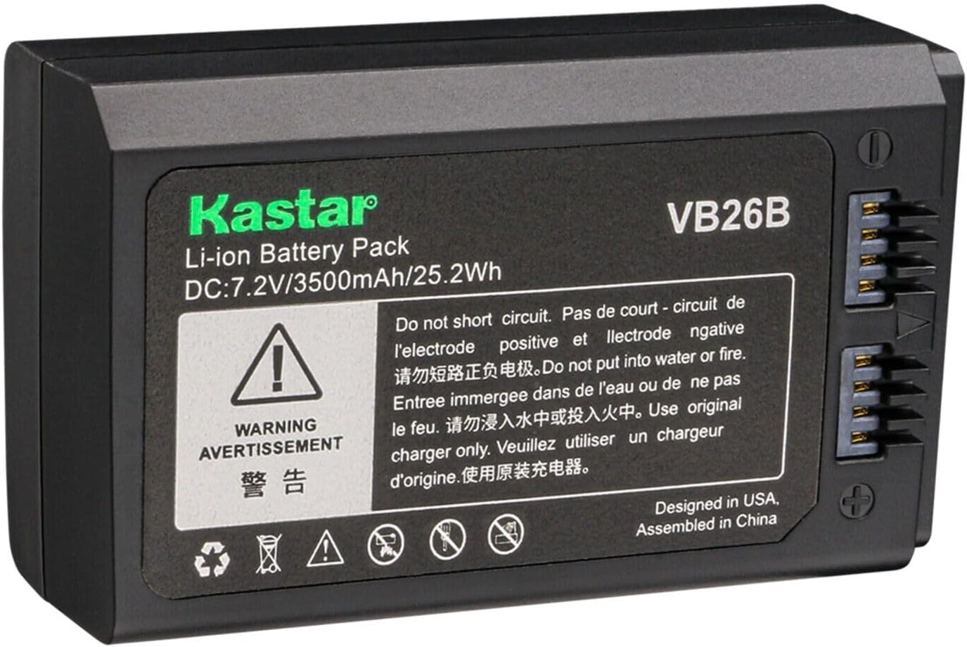 Kastar 1-Pack Battery Pack Replacement for IGODOX V1 VB26 VB-26 VB26A VB-26A VB26B VB-26B Battery, IGODOX VC-26 Charger, IGODOX Round Head Flash V1C V1-C V1F V1-F V1N V1-N V1O V1-O V1P V1-P V1S V1-S