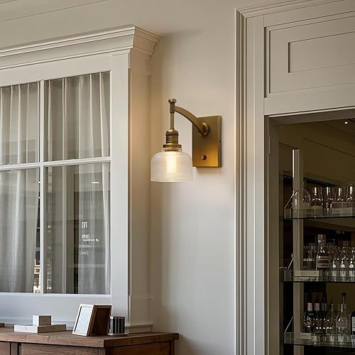 Miniatura 4 de Yosoan Aplique de pared vintage para interiores con interruptor de encendido y apagado, 1 luz cableada, industrial, bohemio, retro, moderno, montado