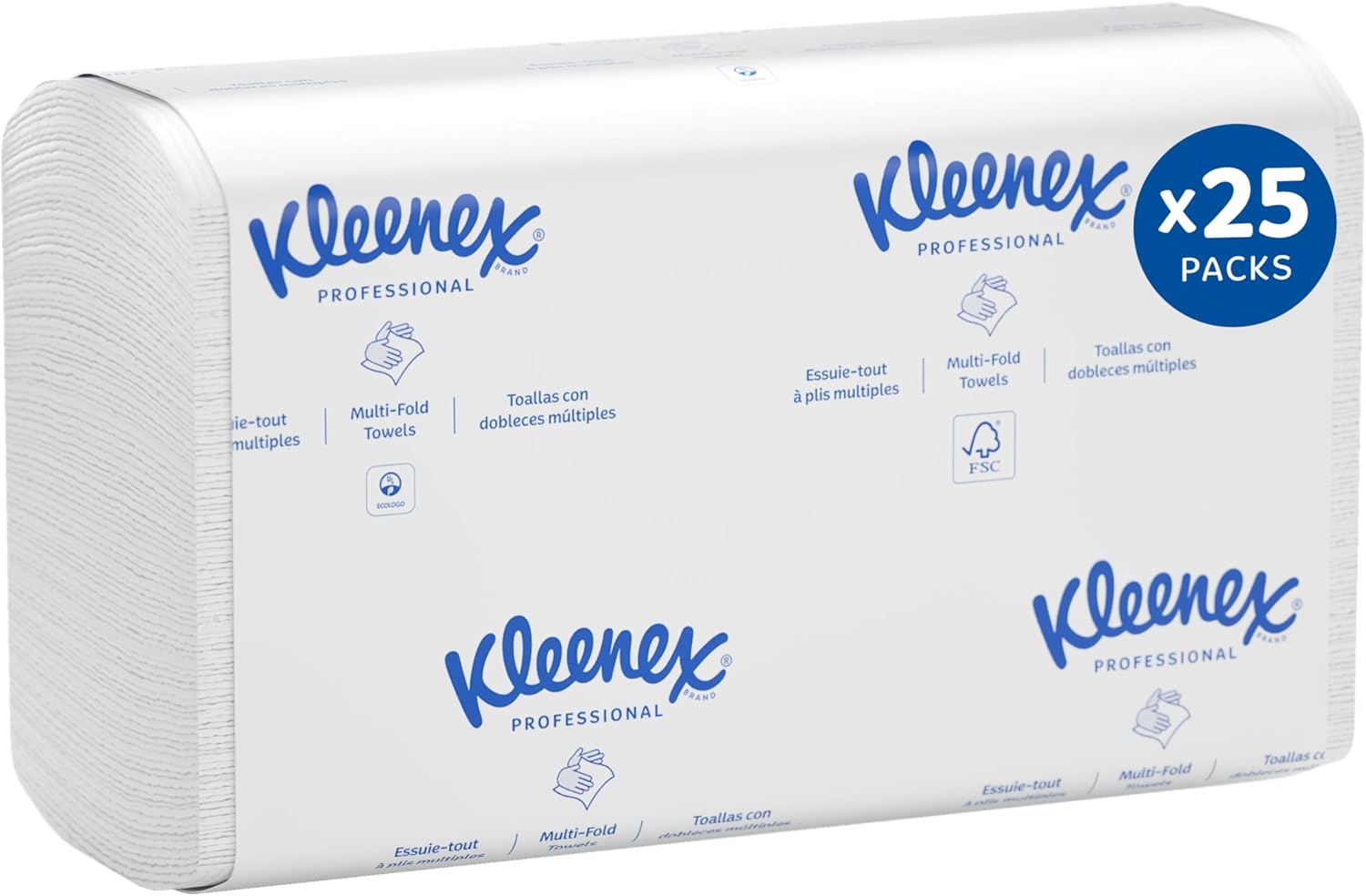 Kleenex Professional Premiere Towels, Bulk (13253), Fast-Drying Absorbency Pockets, Trifold, White (120 Sheets/Pack, 25 Packs/Case, 3,000 Sheet Total)