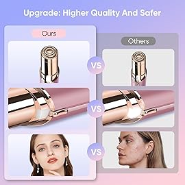 Facial Hair Remover for Women- as Seen on TV Painless Face Shaver -Mini Hair Remover, Electric Razor Shaver Portable Bikini Epilator for Lips, Chin, Armpit, Peach Fuzz,Neck, Cheek(Rose Gold)