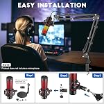 Bras de microphone,Aokeo AK-35 Support de bureau-Microphone Suspension Boom Scissoir Support de bras pour Blue Yeti, Boule de neige bleue iCE,QuadCast,Elgato