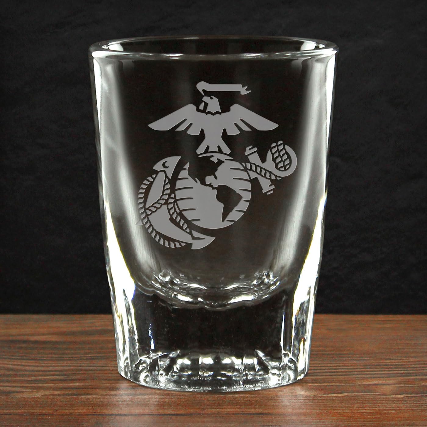 7.62 Design U.S. Marine Corps Eagle Globe & Anchor Deep Etched 1.5 oz. Shot Glass