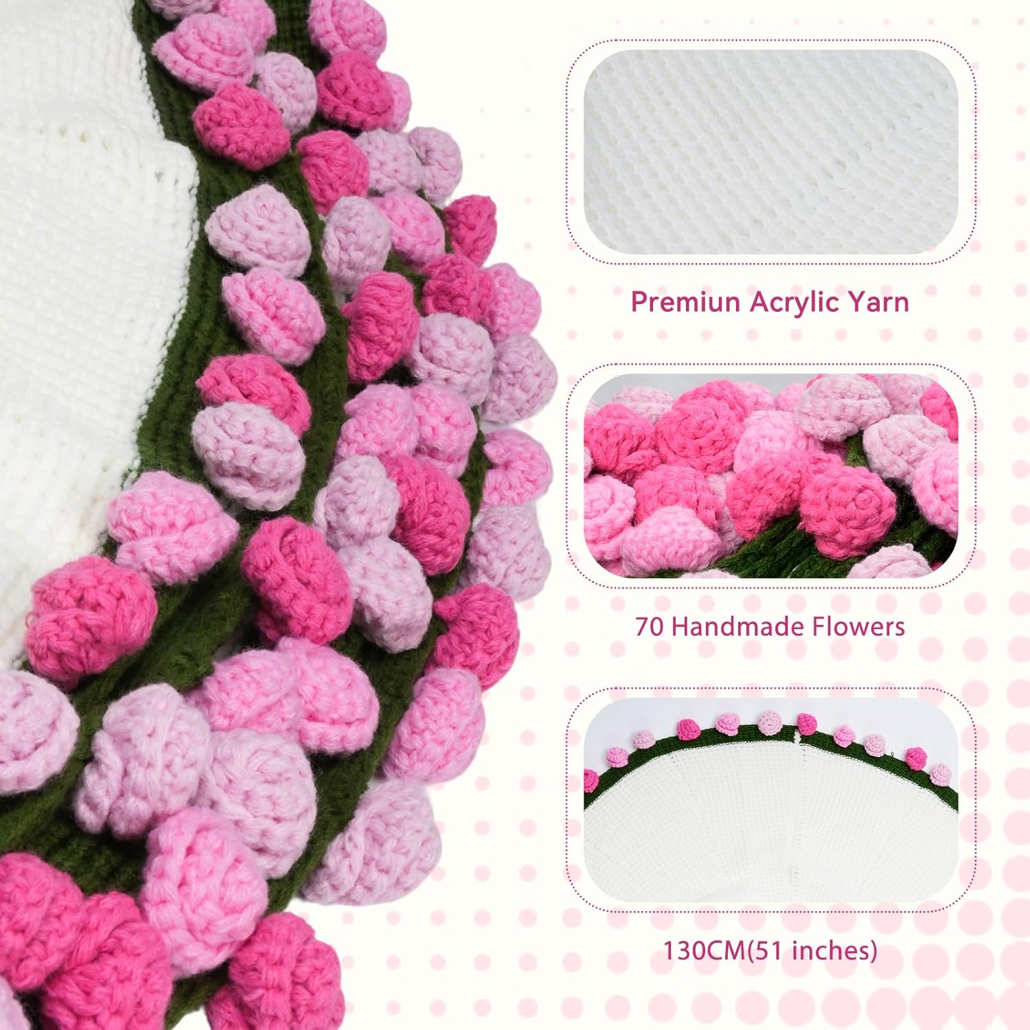 Pink Rose Floral Throw Blanket Finished Product for Mom, Friends, Lover,Wedding,Birthday Gift Blanket 51in - Image 3