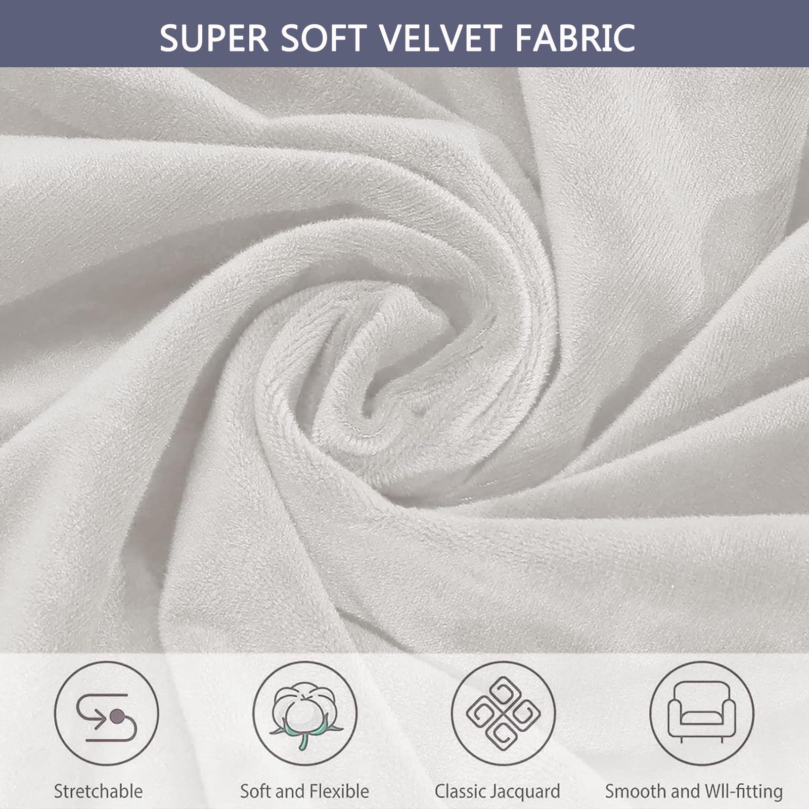 Coprisedia da ufficio in velluto, antiscivolo, elastico, per sedie da scrivania, elegante, bianco e marrone, extra large e facile da pulire