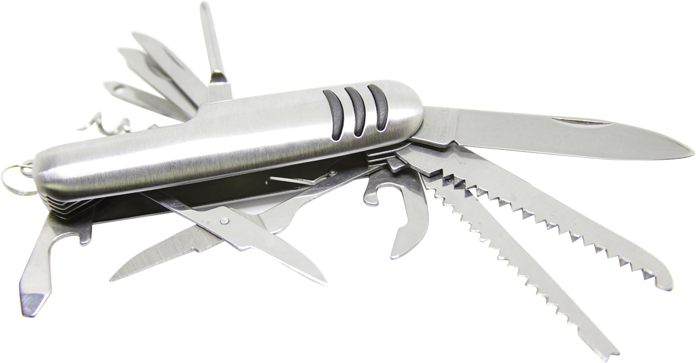 Camporee Multifunction 11 in 1 Compact Stainless Steel Tool Swiss Army Style Knife Pocket Folding Multifunction Knife Emergency Tool