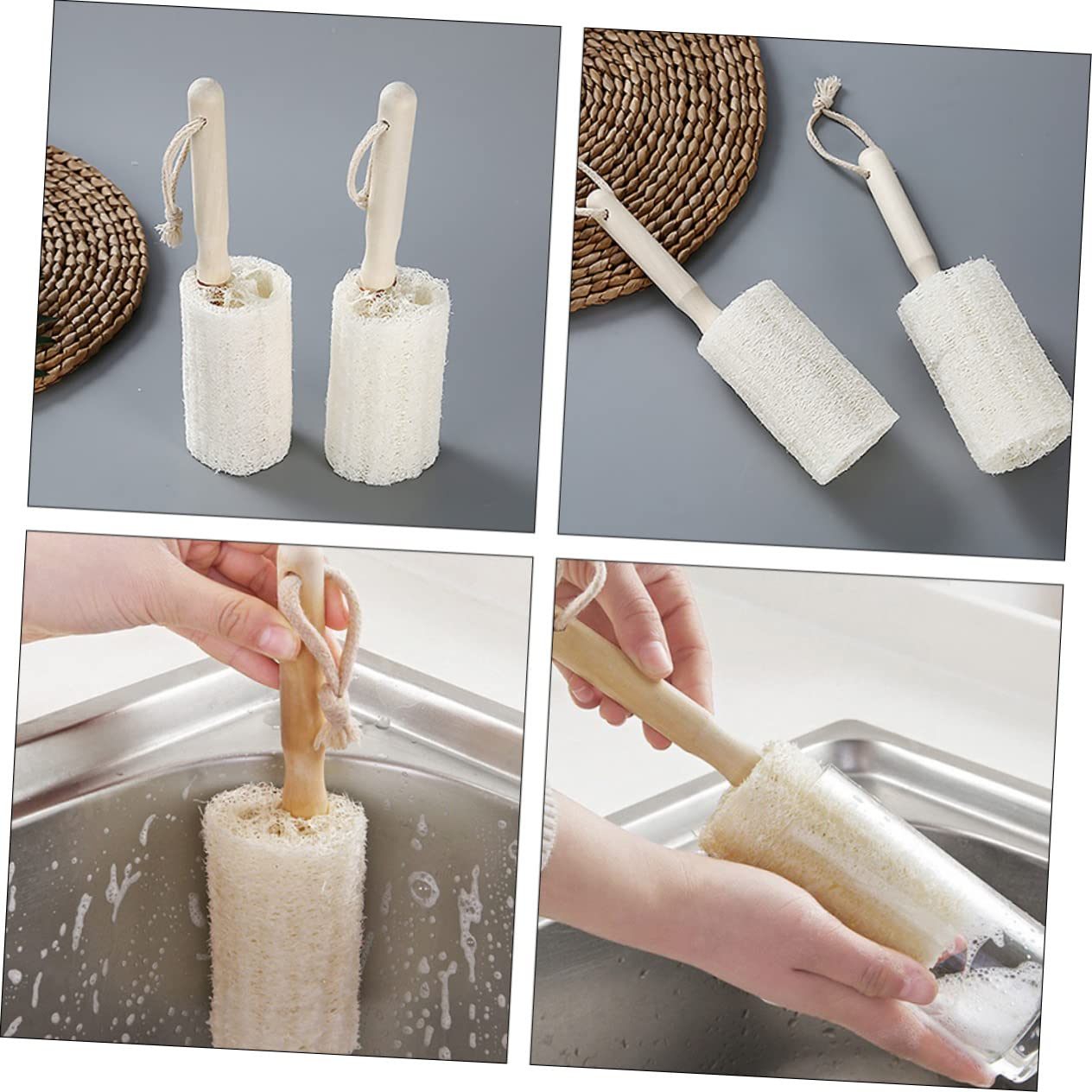 KOMBIUDA 9 Pezzi Spazzola A Tazza Luffa Spazzola Per Piatti Detergente Spugna Per Pulizia Spazzola Per Biberon Spugna Spazzola Per Bottiglia Lavello Lavastoviglie Spazzola Per Tazza