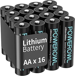 POWEROWL Lithium AA Battery - Pack of 16, 1.5V Double A Battery, High Capacity Long Lasting (Don’t Recharge)