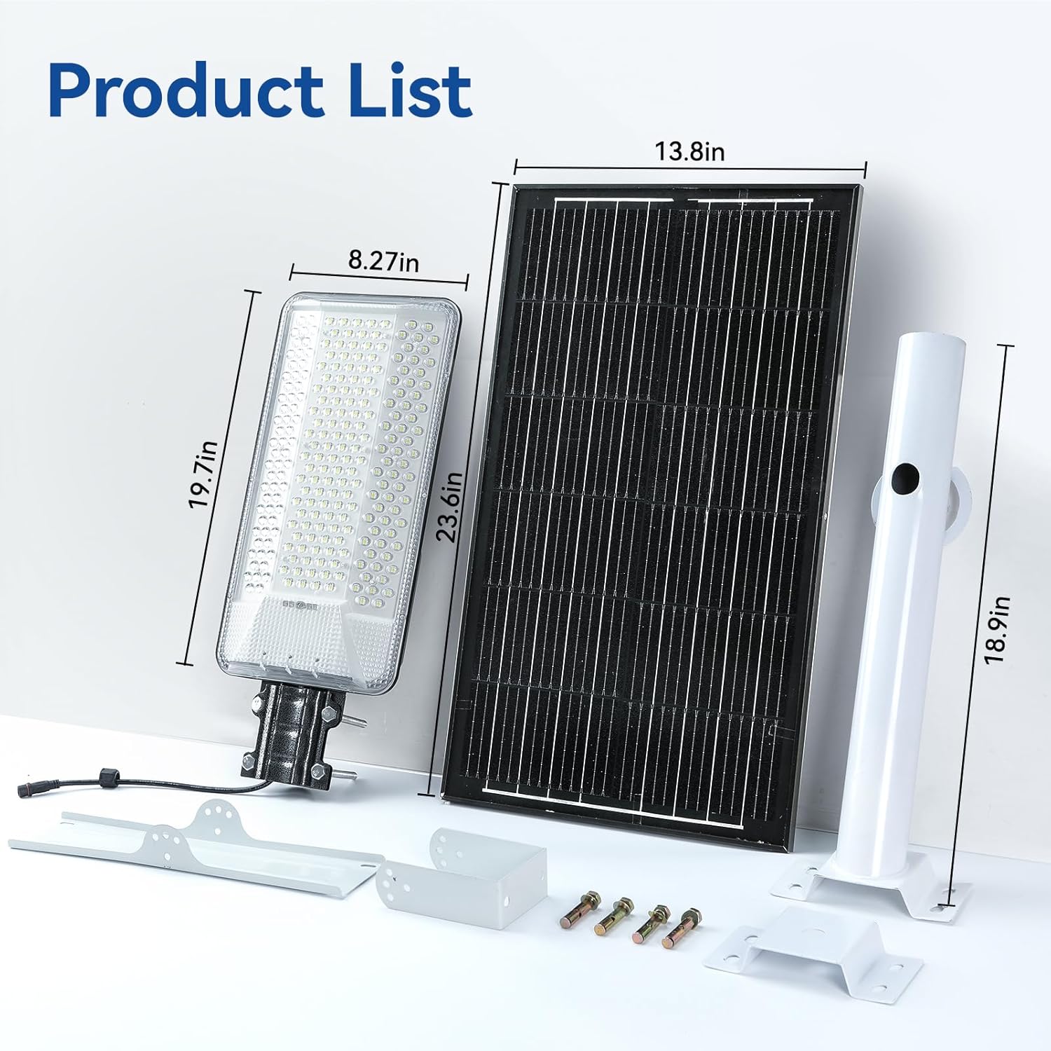 8000W Solar Street Lights Outdoor - 6500K Parking Lot Lights Commercial Dusk to Dawn, LED Lights Outdoor Waterproof Remote Control, LED Solar Street Light for Outside, Yard, Driveway