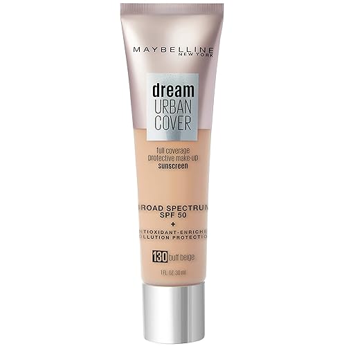 Maquillaje Maybelline Dream Urban Cover de cobertura total, SPF 50, 130 beige buff