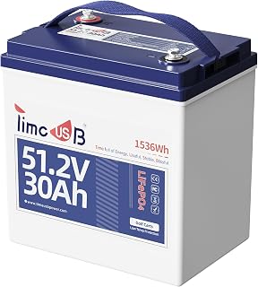Timeusb 48V 30Ah Lithium Golf Cart LiFePO4 Battery, Built-in 100A BMS, Deep Cycle GC2 LiFePO4 Battery, 2.67C Discharge Support up to 4kW Motor, Max 5.12kW Power Output, Perfect for Golf Carts