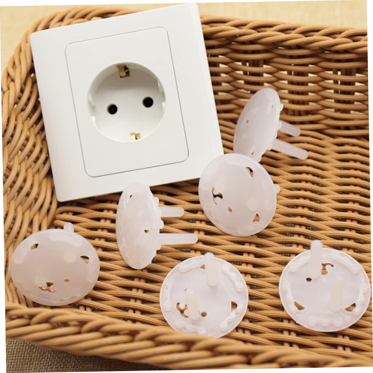 BESTonZON 80 Piezas Tapas Tomacorrientes Tapa Salida Protector Enchufe Pared Enchufes Electricos Perros Juguete Para Niños Abs Tapa Protección Antideslizante Bebé