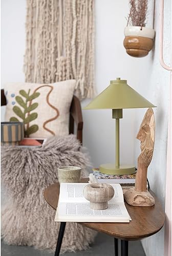 Miniatura 3 de Bloomingville 12" Round Metal Inline Switch for 25 Watt Bulbs Maximum, Chartreuse Table Lamp, Green