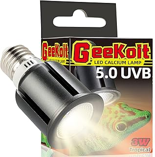 Premium 5.0 UVB Reptile Light,UVA UVB 3W Full Spectrum Tropical,UVB Bulb for Optimal Calcium Metabolism,Ideal for Tropical-Dwelling Reptiles Turtle Green Anole
