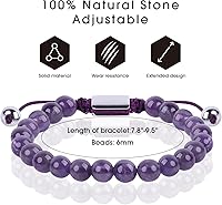 Vista 42 de Black Beaded Bracelets for Men Boys: 6mm Obsidian Onyx Lava Beads Mens Bracelet Set Mens Jewelry - Cool Anniversary Valentines Fathers Birthday