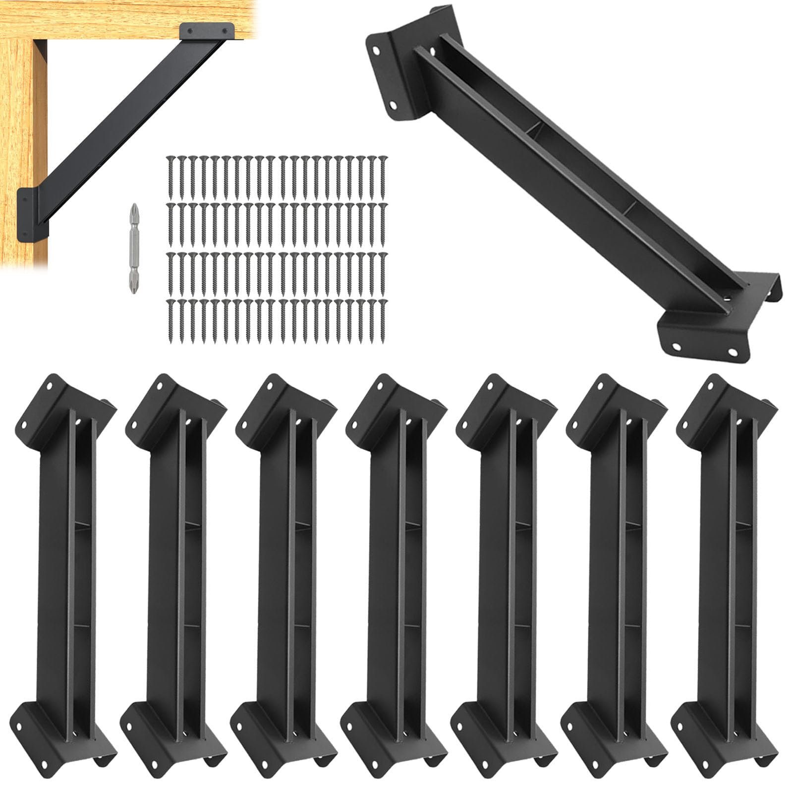 8 Pcs 45 Degree Angle Brackets, 4x4 Pergola Brackets Kit , for 4''x4'' Lumber (Actual: 3.6''x3.6'') , for Wooden Structures Such as Pergolas, Gazebos