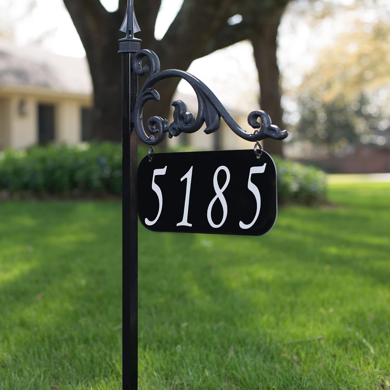 Address America Annandale Double Sided Reflective Address Sign - USA Handcrafted - Help 911, Delivery Driver, Easy To Read Day And Night - 30" Post - AS