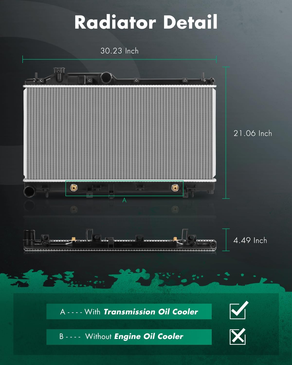 SCITOO Radiator 2778 fit 2005 2006 2007 2008 2009 for Legacy GT H4 2.5L 2005-2009 Outback 2.5 XT H4 2.5L CU2778 SU3010148 SU3010150 OE:2778 Medium