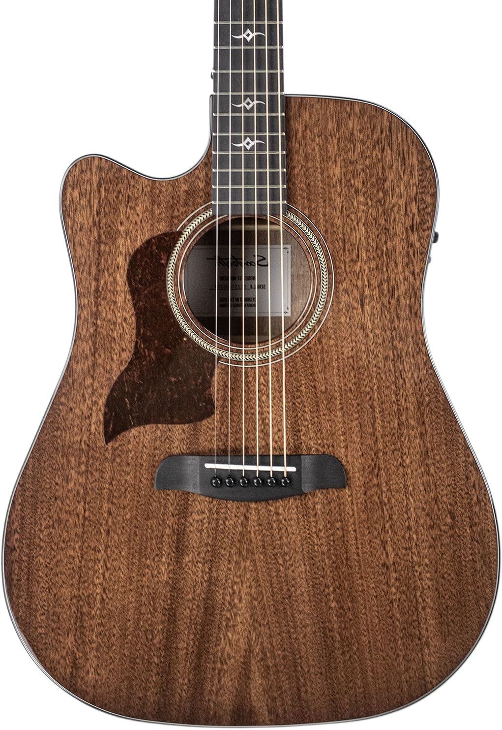 Sawtooth Mahogany Series Left-Handed Dreadnought Cutaway Acoustic Electric Guitar with Mahogany Back and Sides