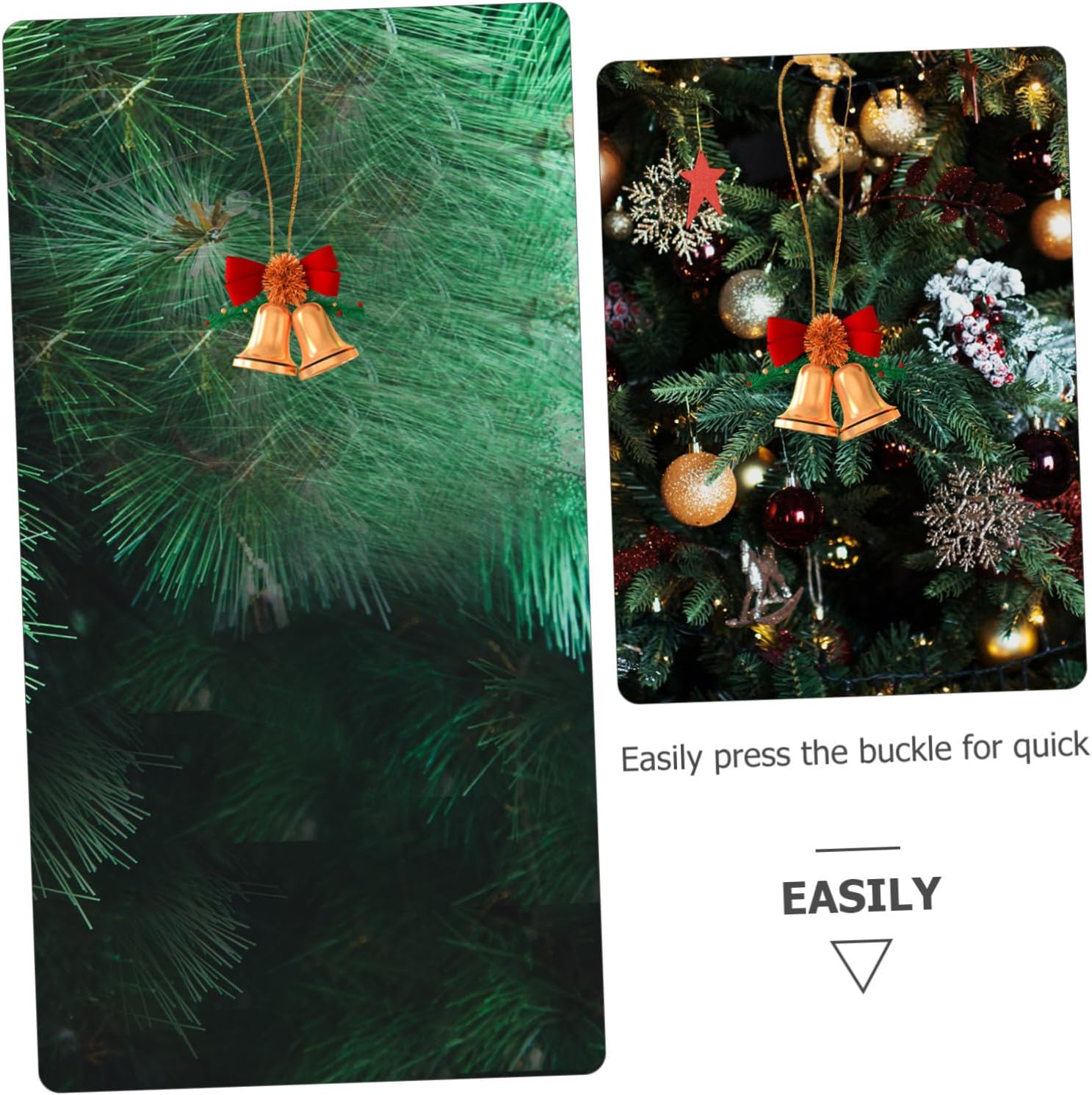 Cabilock 200pcs Xmas Hanging Ropes Snap Locking Hooks for Easy Christmas Decoration for Ornaments Wreaths for Festive Parties