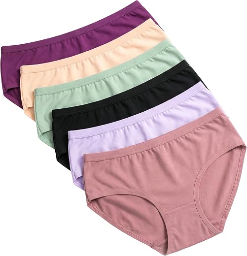Asix Women Cotton Lycra Panty Pack of 6 | Stretchable Breathable Ladies Underwear | Soft Elastic Waistband Comfortable Inn...