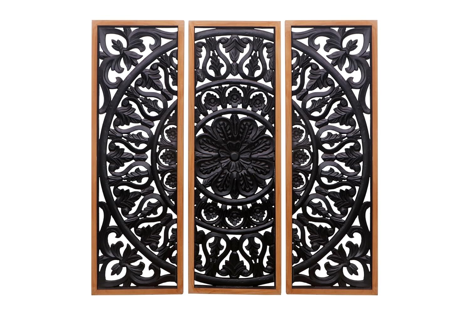 Adeez Gallery Wood Wall Panel Set of 3 Size (30x30) Inch Decorative & Hand Crafted Antique Finished Wooden Wall Panels Decorative & Hand Crafted Antique Finished Wooden Wall Panels