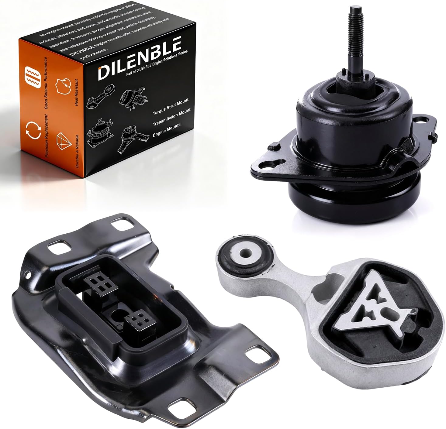 Engine Motor Mount & Trans Mount Replacement for 2016 2017 2018 2019 Ford Explorer 2.3L L4, Engine Mount Set of 3 Replaces OE# A5634 BB5Z6038F A5875 BB5Z6038G FB5Z6038E A5917 FB5Z6068C