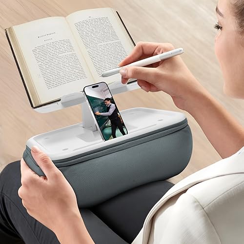 Miniatura 3 de CGBE Soporte de almohada Kindle para cama y regazo almohada de lectura ajustable con base antideslizante, soporte para iPad compatible con Kindle,