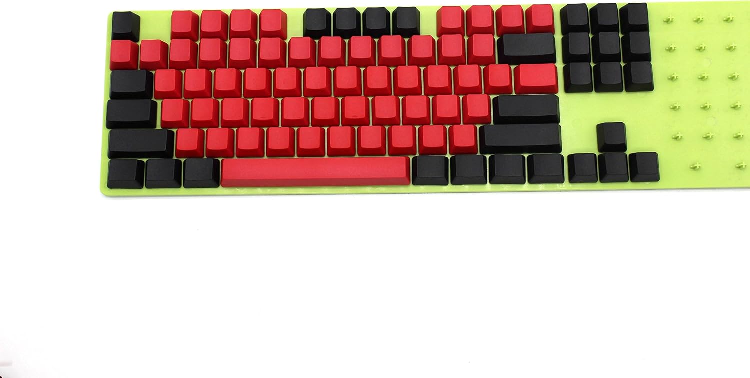 NPKC 104 87 61 Mixed Red Black PBT OEM Profile Keycap for 104 TKL 60% MX Switches Mechanical Gaming Keyboard (Only Keycap) (104 Blank)