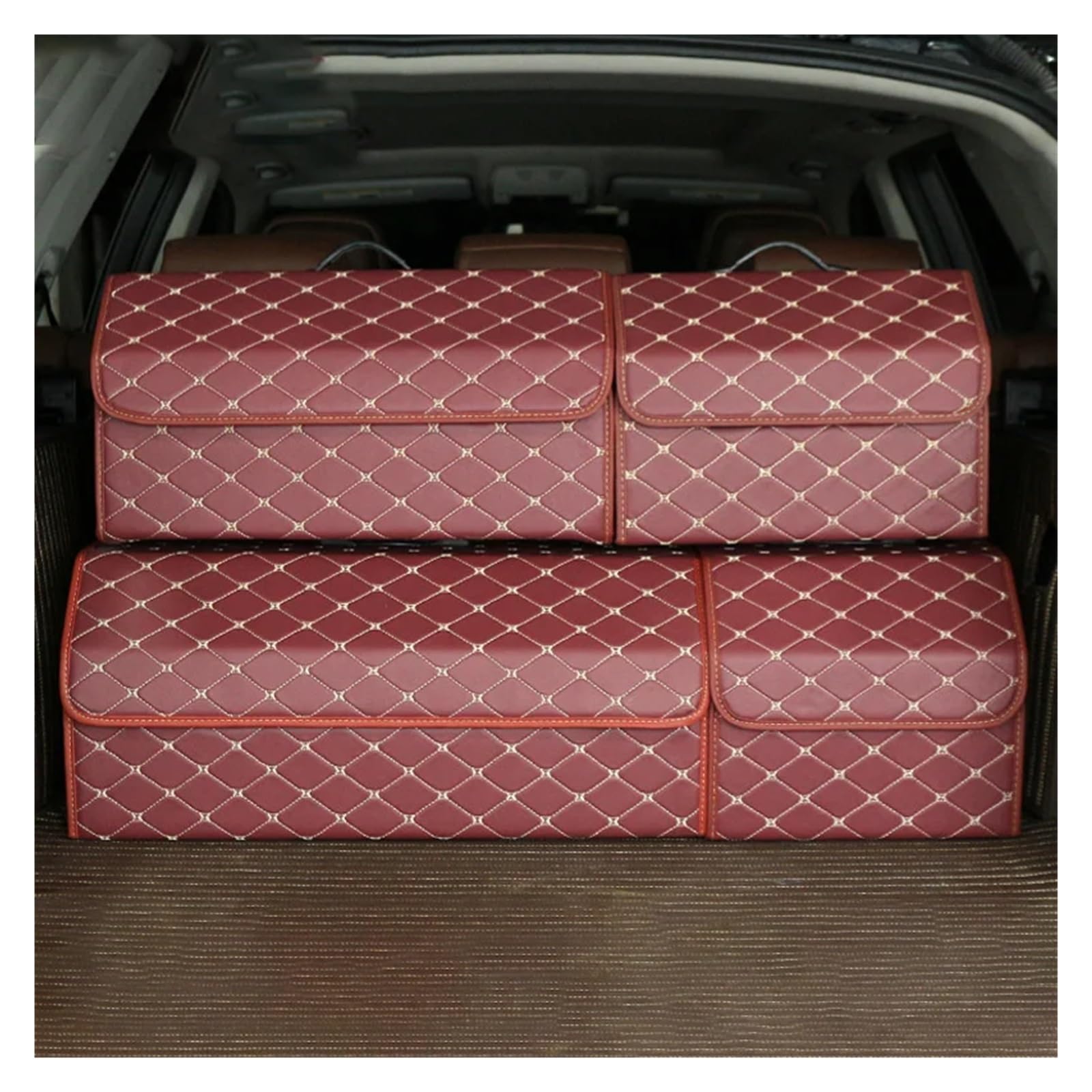 Boîte de rangement coffre voiture grande capacité pliable cuir PU Style8