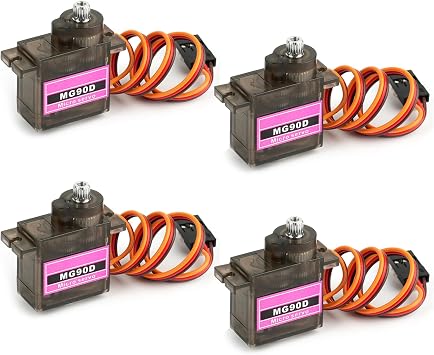4 Pack MG90D Digital Servo 9g Lightweight Servo Full Metal Gears Micro Servo for Arduino Project RC Helicopter Boat Robot Car Gimbal