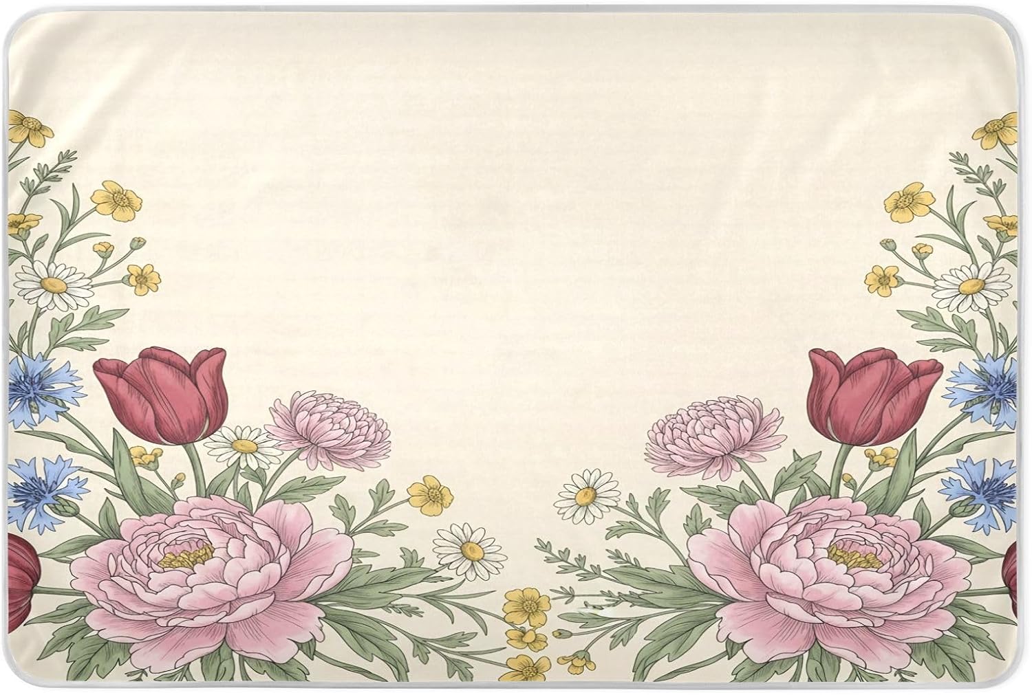 CEBUGI 34” x 52”Washable Underpads Heavy Absorbency Waterproof Incontinence Bed Pads Peonies and Tulip Pee Pads for Adults Kids and Baby