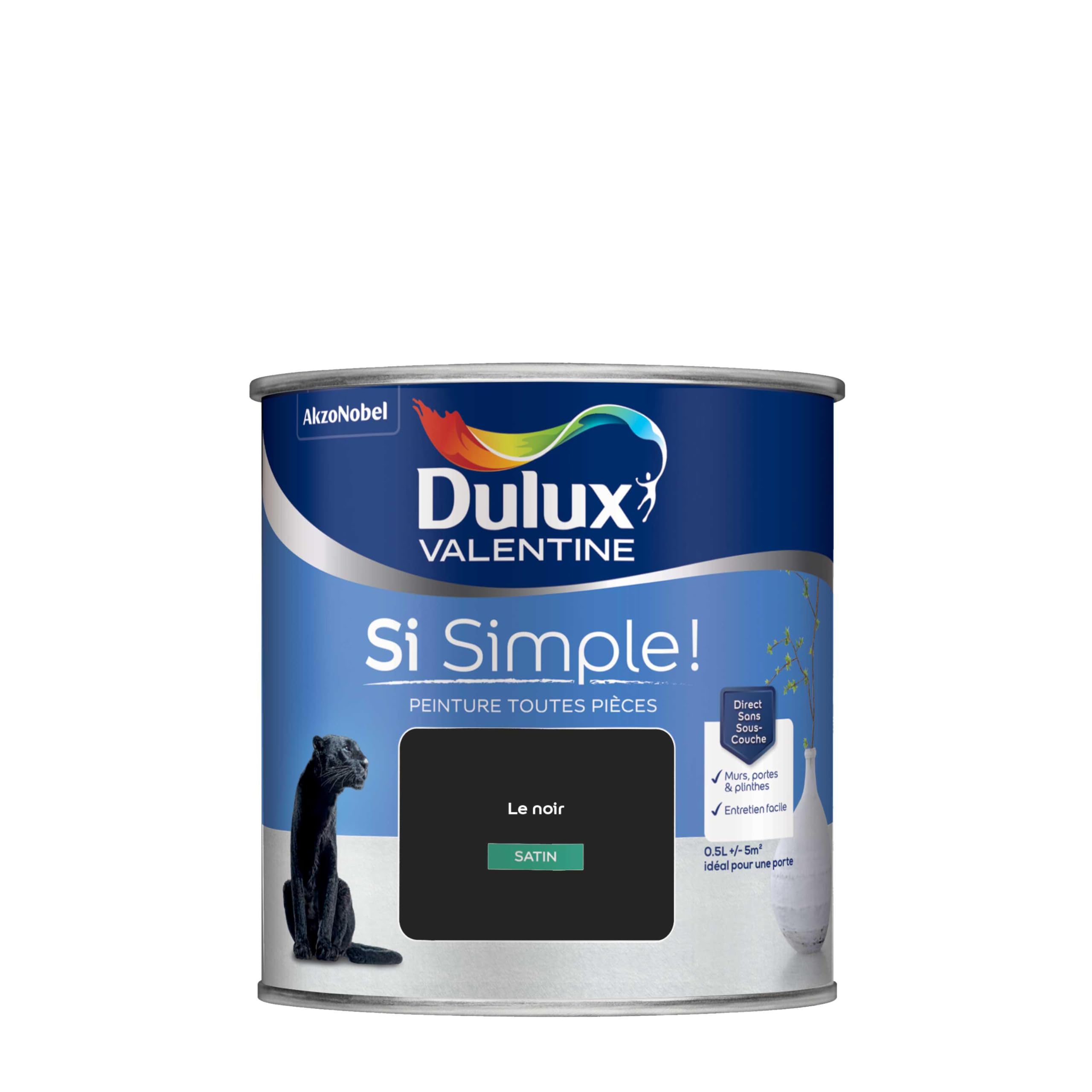 Dulux Valentine Peinture Si Simple Peinture Intérieure Toutes Pièces - PeintureMur et Plafond, Porte et Plinthe - Couleur Le Noir