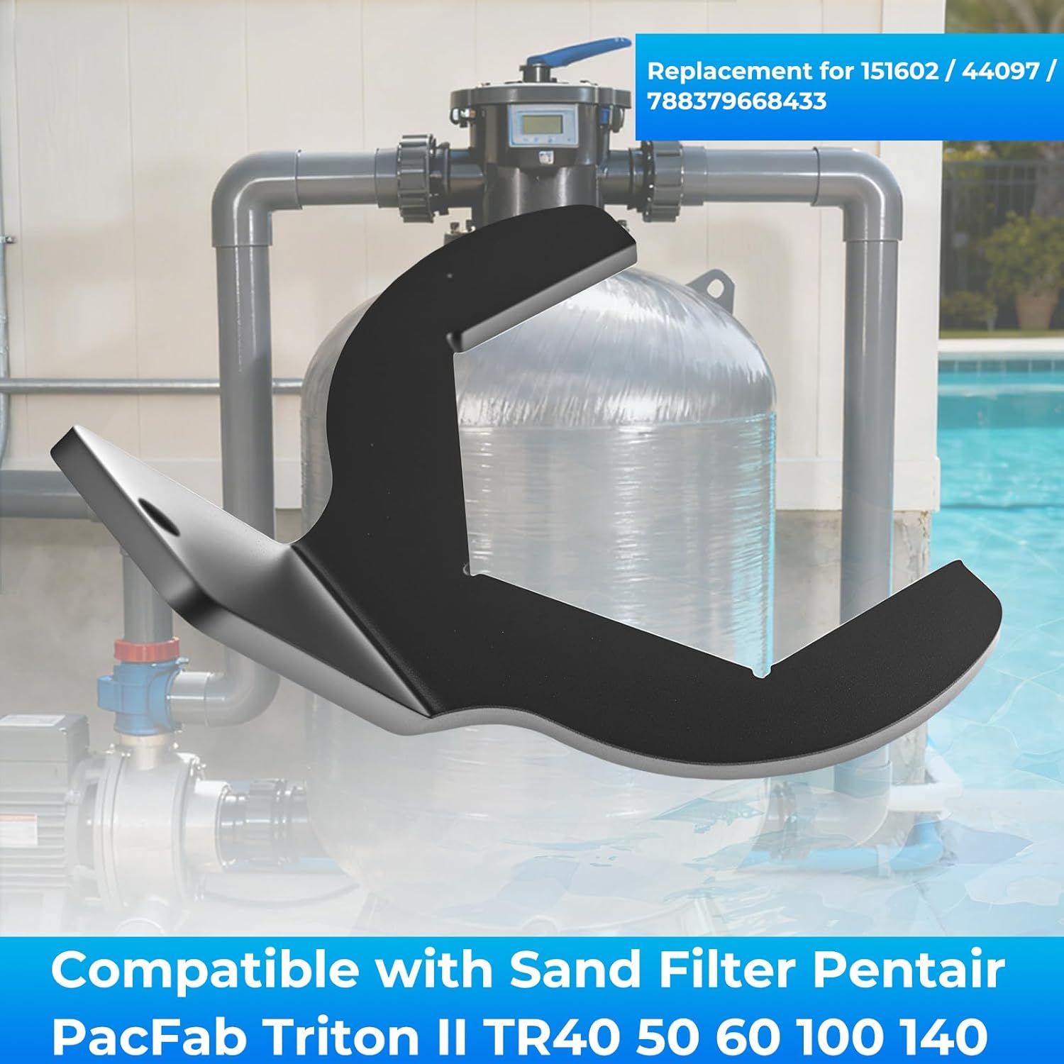 Interior Bulkhead Nut Wrench for Sand Filter Compatible with Pentair PacFab Triton II TR40 50 60 100 140 Replacement for 151602 44097 788379668433 for 3-1/4" nuts