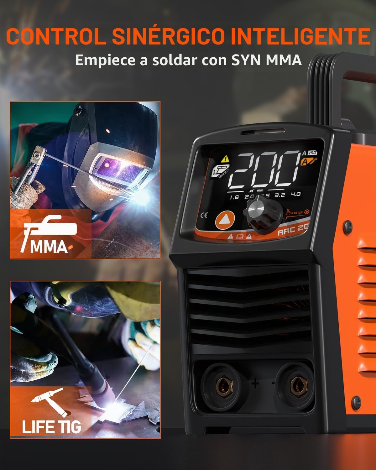 FEIFANKE Soldador de electrodos ARC200 3 en 1 SYN IGBT Inverter Soldador 200A 240V con pantalla digital LED Mini portátil compacto MMA E-Hand/Lift TIG/Hot Start/Arc Force/VRD