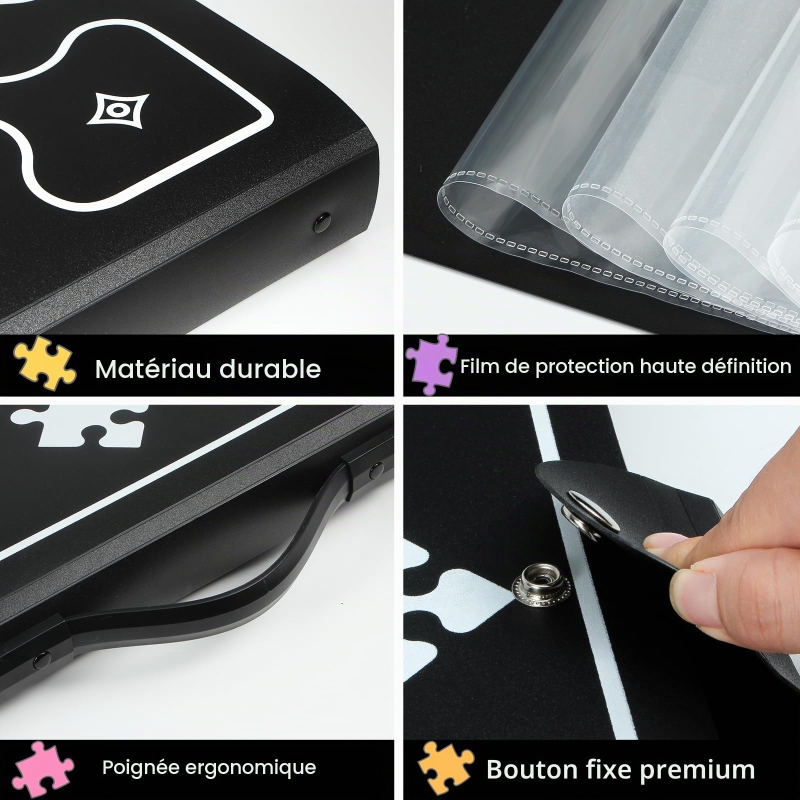 Classeur Puzzle pour 1000 pièces - Dossier Protecteur avec 26 Poches Transparentes, Organiseur de Rangement Anti-Poussière pour Casse-tête et Passionnés