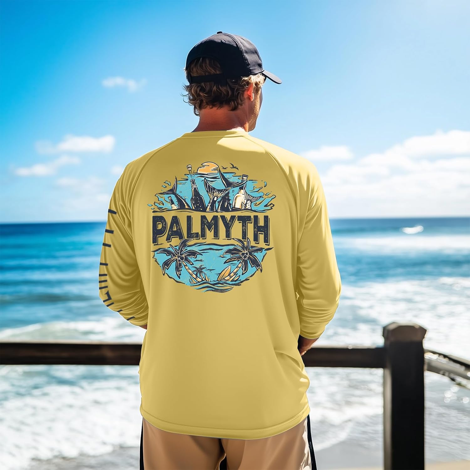 Palmyth Fishing Shirts for Men Long Sleeve UPF 50+ Sun Protection UV T Shirt Tee